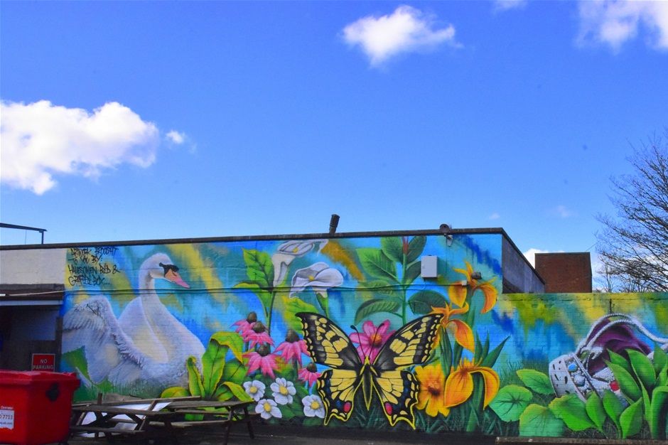 Car park of Old Queens head Birmingham st by Halesowen Bid and Graffiti box