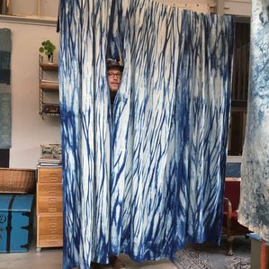 Arashi shibori, each piece dipped 3 times.