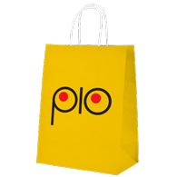 un sac kraft jaune avec des poignées torsadées sérigraphie 2 couleurs Bordeaux Toulouse Paris Avignon Albi Arles Nîmes