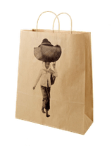 un sac en papier kraft brun naturel à poignées torsadées personnalisé pour médecin sans frontière à Lyon et Bordeaux