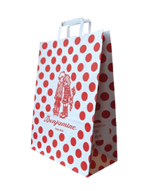 un sac en kraft à poignées plates personnalisé avec 1 couleur à Bordeaux Paris Avignon Vichy Tulles Besançon Dijon