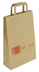 petite quantité de commande de sac kraft à poignées plates personnalisé en sérigraphie à Bordeaux Avignon Paris Albi Tulles