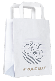 petite quantité en commande de sac kraft à poignées plates personnalisé en sérigraphie à Paris Tulles Bordeaux Avignon Dijon