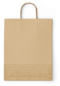 un sac kraft brun naturel avec des poignées torsadées au format 25x10x32xcm Bordeaux Toulous-Paris Avignon Albi Arles Nîmes