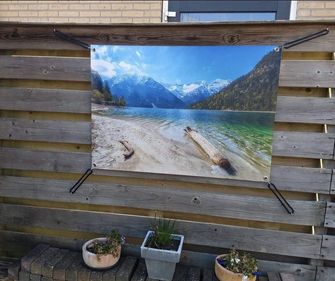 Tuinposter, ringen in elke hoek