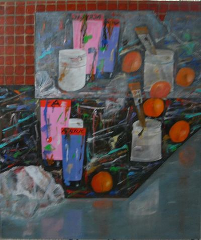 L'envers du miroir composition aux 3 abricots
expo collective ARVA 2012 Acrylique
50x60 2012