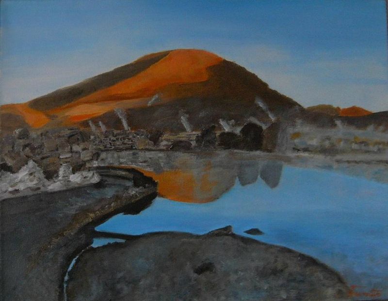 Volcan chilien d'ap. photo de R. Aeschlimann 
acrylique sur toile
30x40 2010