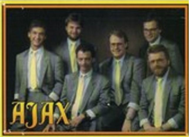 Ajax
Malmö

Gert (sax, klaviatur, sång)
Janne (bas, sång)
Håkan (sång, sax)
Tony (gitarr, sång)
Boris (klaviatur, sång)
Görgen (trummor, sång)
Foto: Ateljé Brorson, Malmö.