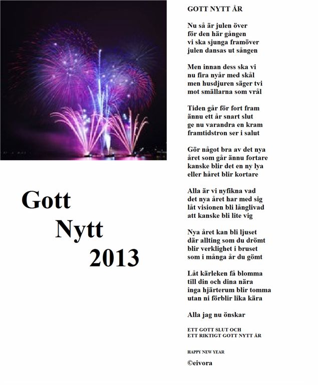 Önskar alla ett riktigt
Gott Nytt År!