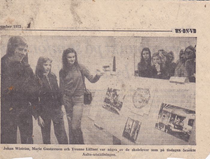 Vi besökte en Alvar Aalto utställning hösten 1973