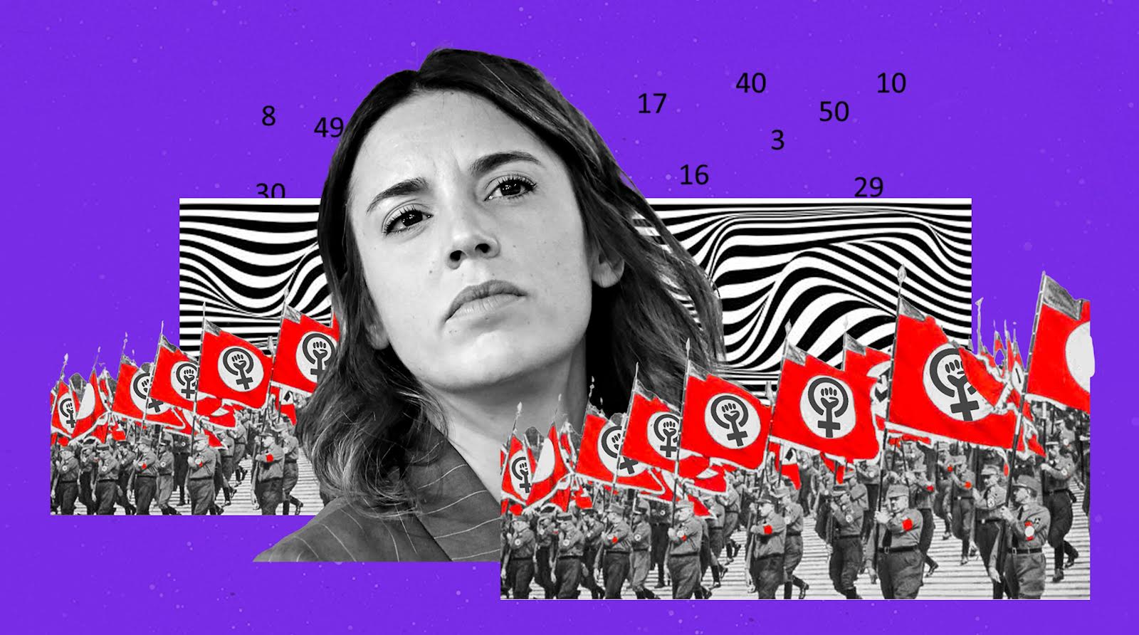 Collage: El Ejército de Feministas de Montero