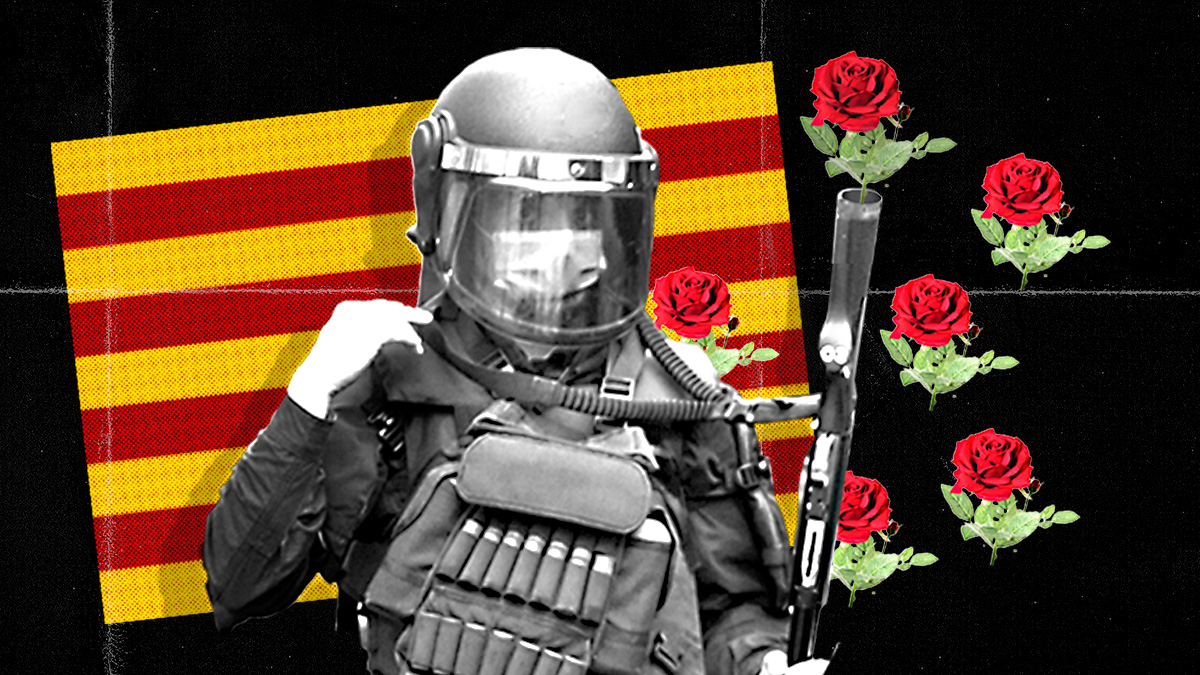 Ilustración de Collage: Mossos d'Esquadra Sin Medios