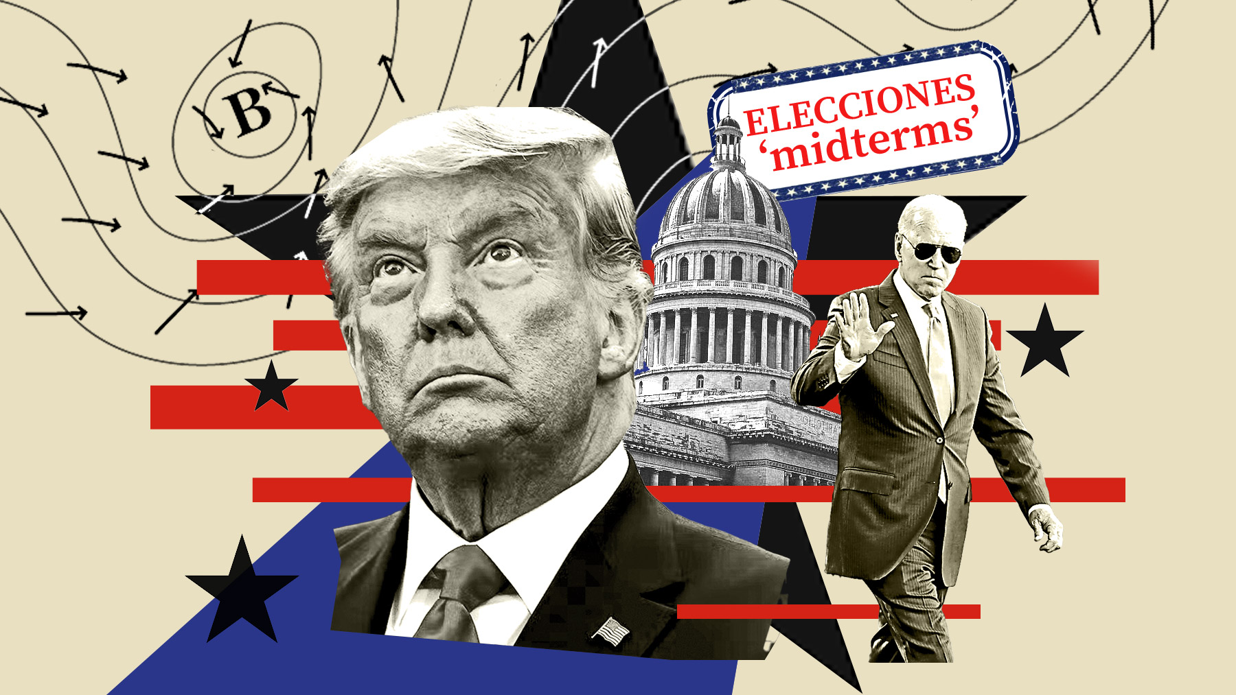 ilustración collage sobre las elecciones en EE. UU.