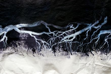 Roots / detail / watercolour and oil on canvas / 2014