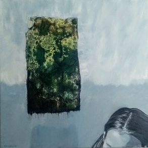 Girl and the rock/oil on canvas/50x50cm/2015/sold