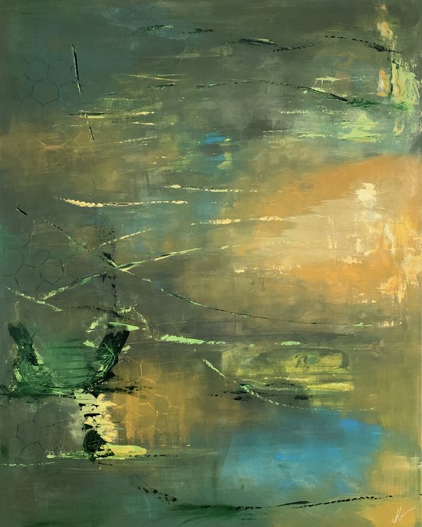 Kunst maleri "Down to Earth" akryl på lærred