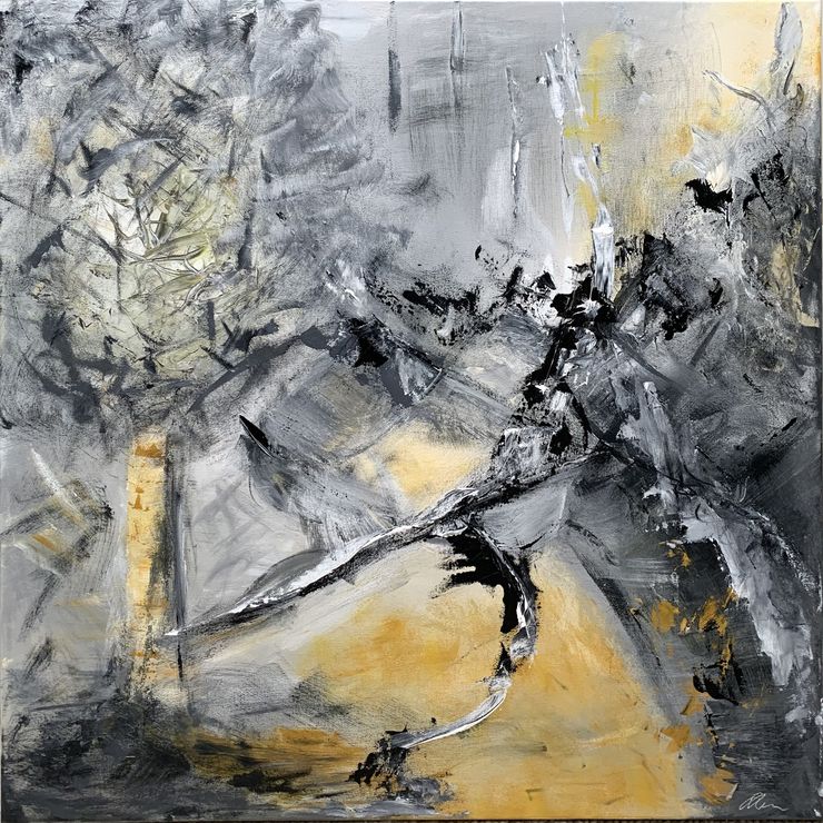 Kunst "The Scene" akryl på lærred