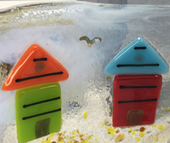 Glass beach huts