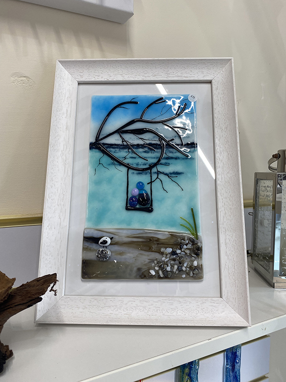 Framed art glass picture