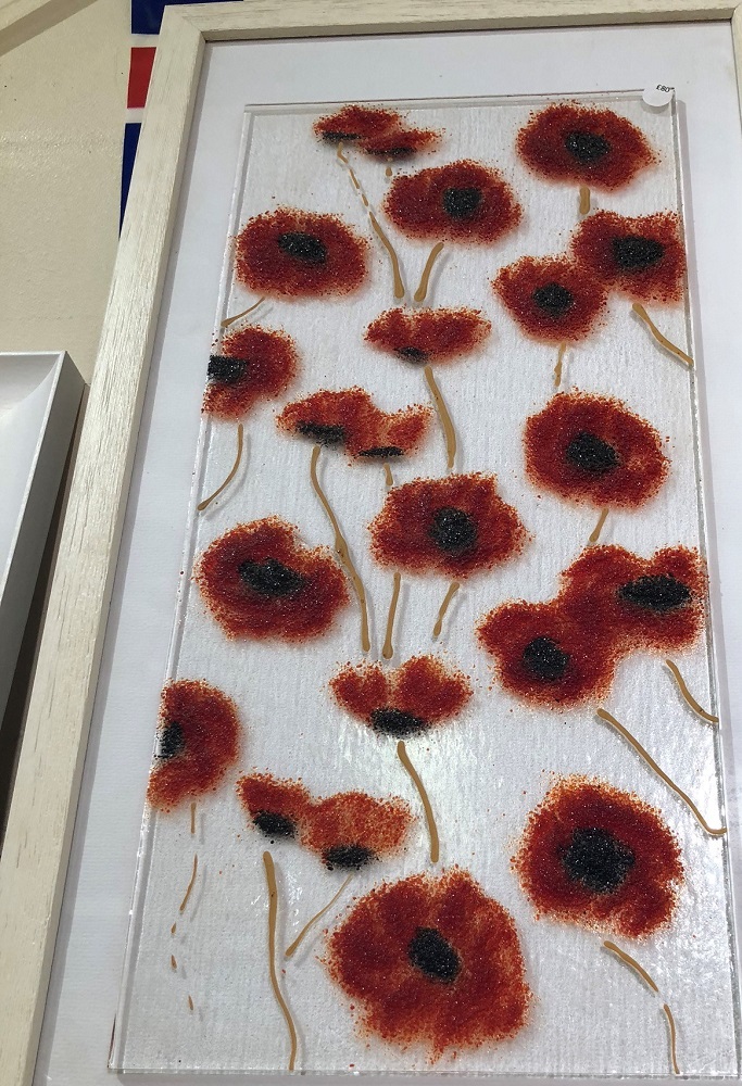 Glass poppy panel