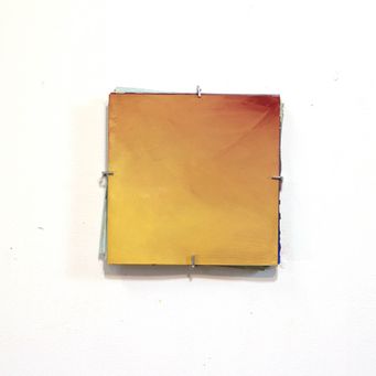 Gouache on paper yellow and mint