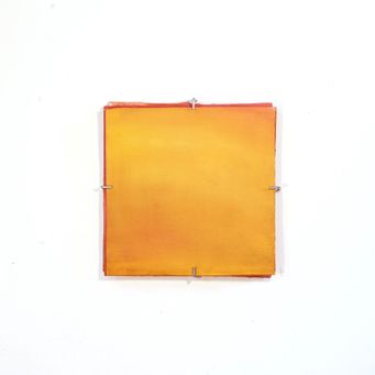 Mustrappe maleri papir gouache kunstværk køb kunst gul