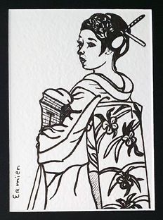 Geisha with basket