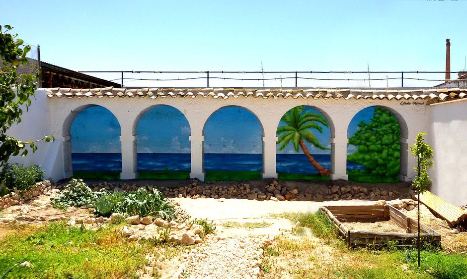 Arcos del Caribe. Arte mural exterior. Trampantojo. Estudio Aerosol ©.