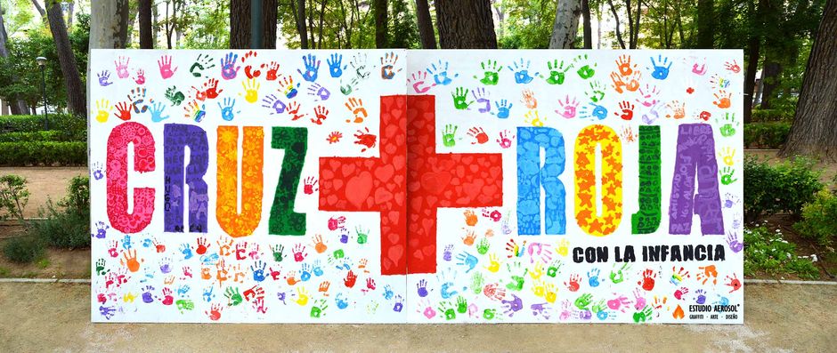 Taller de Graffiti: Cruz Roja Española con la Infancia. EstudioAerosol