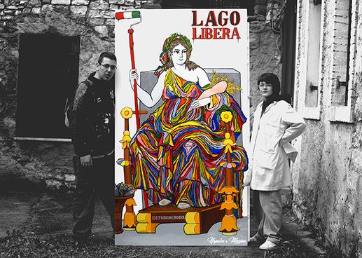 Terminando "Color Deae" para la exposición LAGO LIBERA en Revine Lago.