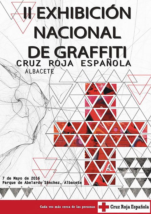 Cartel Oficial II Exhibición Nacional de Graffiti Cruz Roja Española.