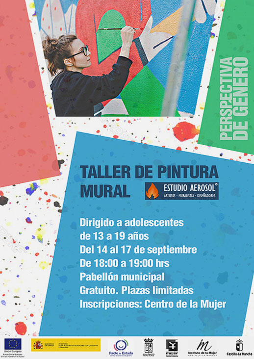 Cartel "Taller Arte Mural por la Igualdad". Estudio Aerosol ©.