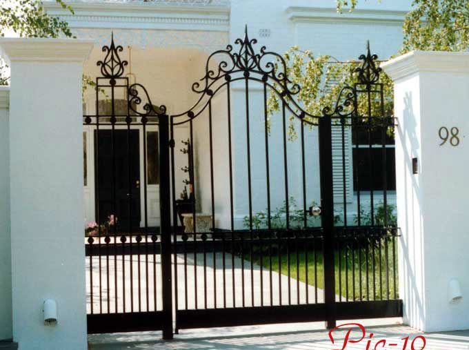 Custom made automatic wrought iron gates