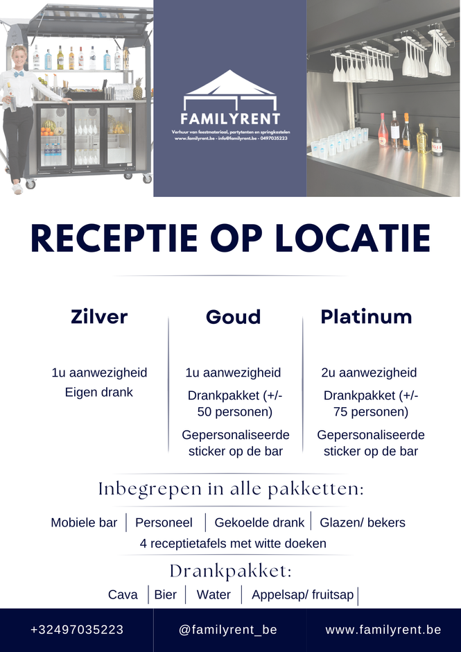 Receptie op Locatie huren