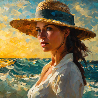 female portrait by the ocean