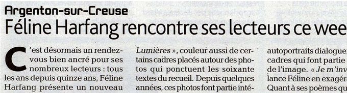 Article de presse dans l'Echo du Berry du jeudi 16 septembre 2021