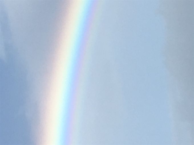 Arc-en-ciel double photographié avec un téléphone portable