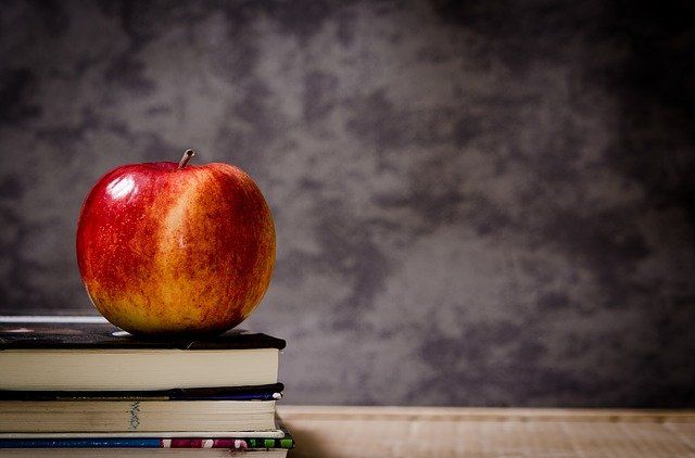 Le monde virtuel des livres ! Mais la pomme n'est pas virtuelle !!