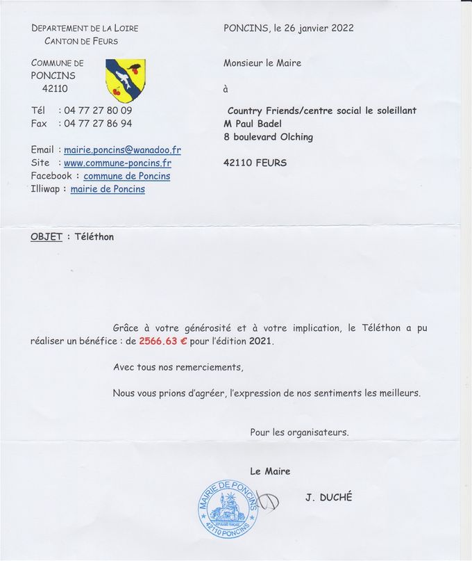 Téléthon 2021 - Poncins