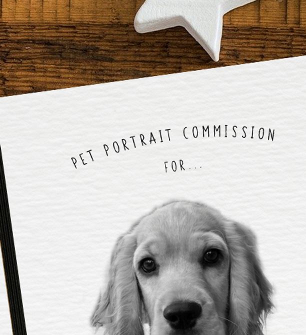 Personalise the front of your gift card with the name of the person it is for, we can also add a photo of your chosen pet if you can provide one. See example above.