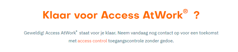 Klaat voor access atwork van Nedap 