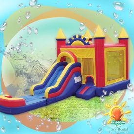 Red castle water slide.