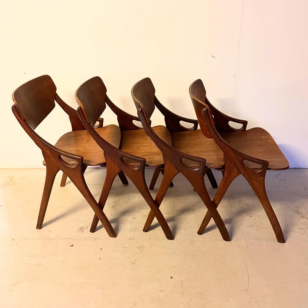 Four Danish teak chairs, design Arne Hovmand Olsen