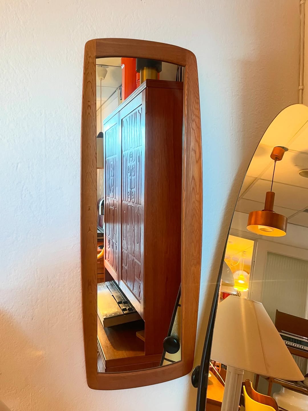 Oak mirror, design Uno and Östen Kristiansson