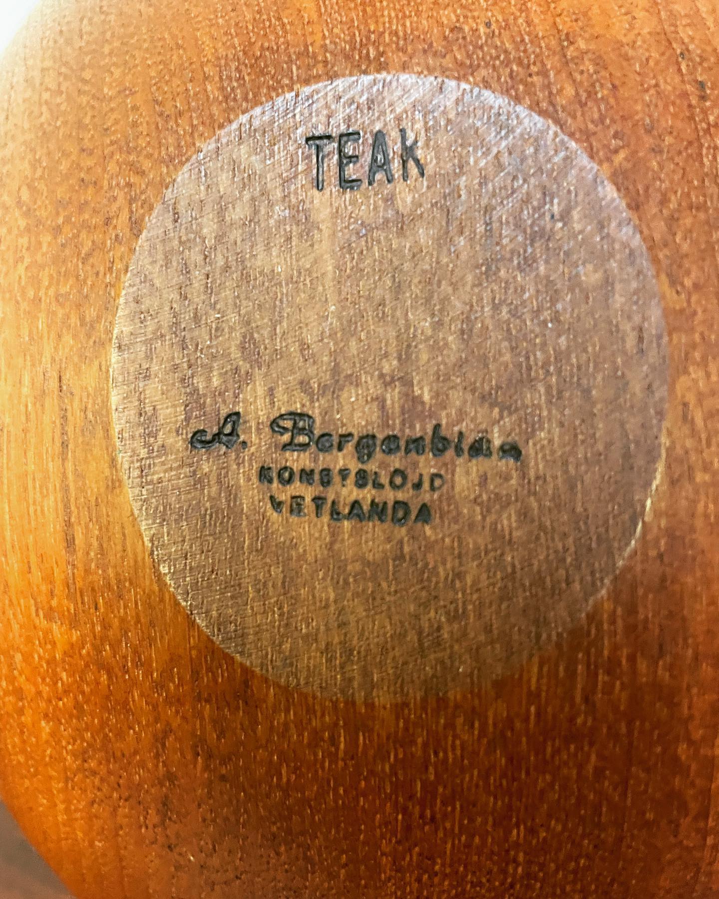 Carved teak bowl