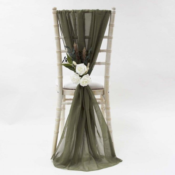 Olive Green Chiffon Drape