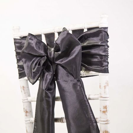 Black Taffeta Chair Sash