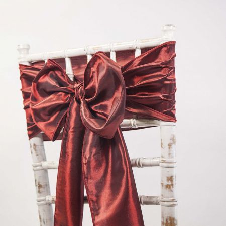 Burgundy Taffeta Chair Sash