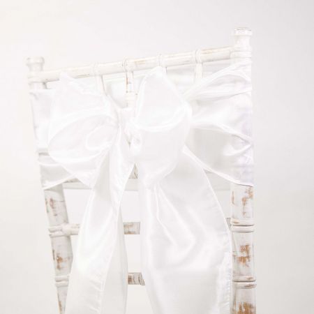 White Taffeta Chair Sash
