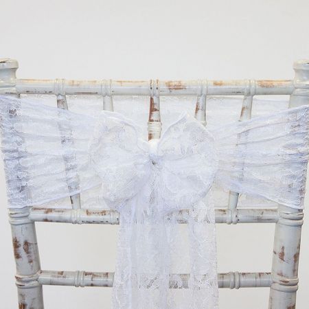 White Lace Chair Sash